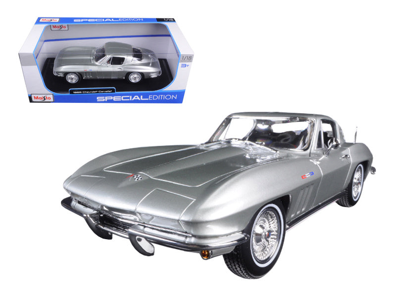 MAISTO CHEVROLET CORVETTE 1965 1:18 SILVER