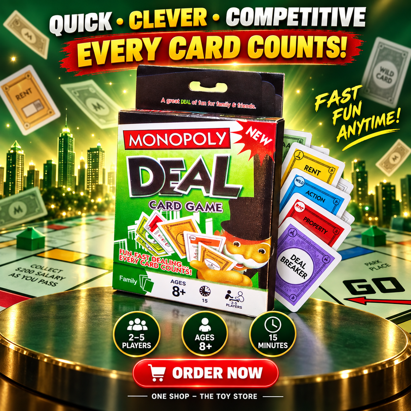 Monopoly Deal Card Game – New Edition for Kids & Families | Fun Fast-Dealing Game, Ages 8+, 2–5 Players, 15-Minute Gameplay Main image