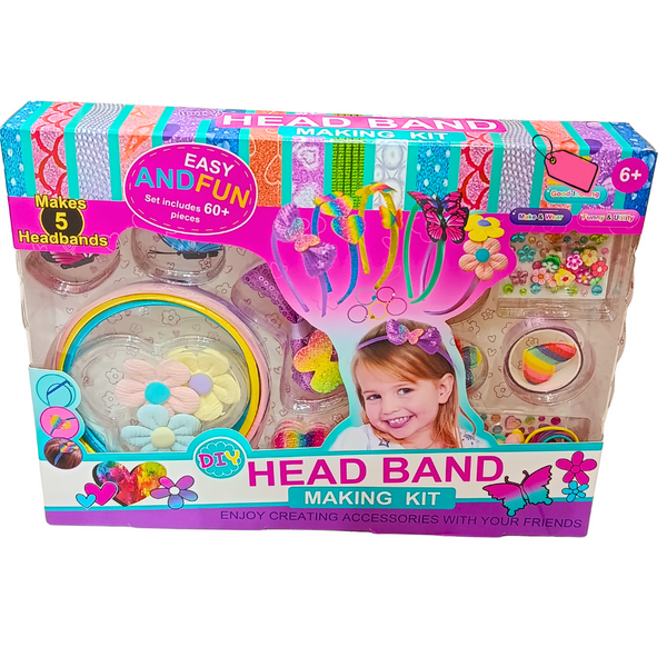DIY Head Band Making Kit front box – makes 5 headbands with 60+ decorative pieces