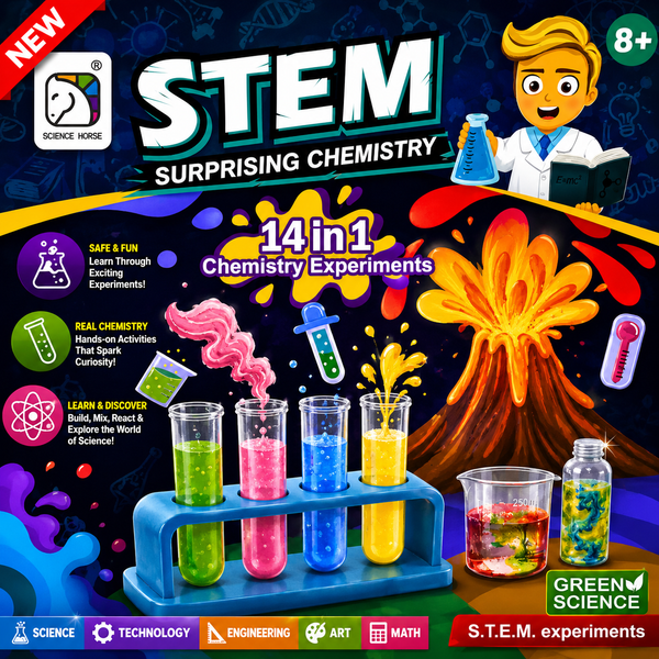 STEM Surprising Chemistry Kit for Kids – 14-in-1 Science Experiment Set | Educational Chemistry Learning Toy for Boys & Girls