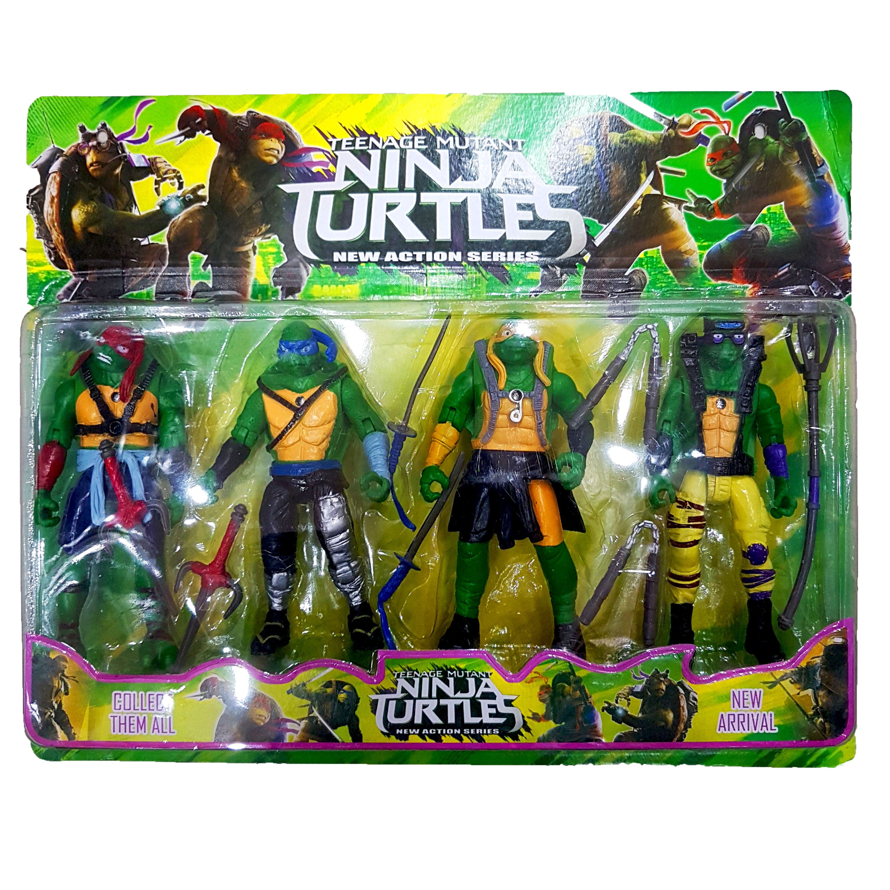 New Arrival 4-Piece Ninja Turtle Action Figure Set - High-Quality 6-Inch Toys for Boys, Perfect Kids' Gift, Collectible Series