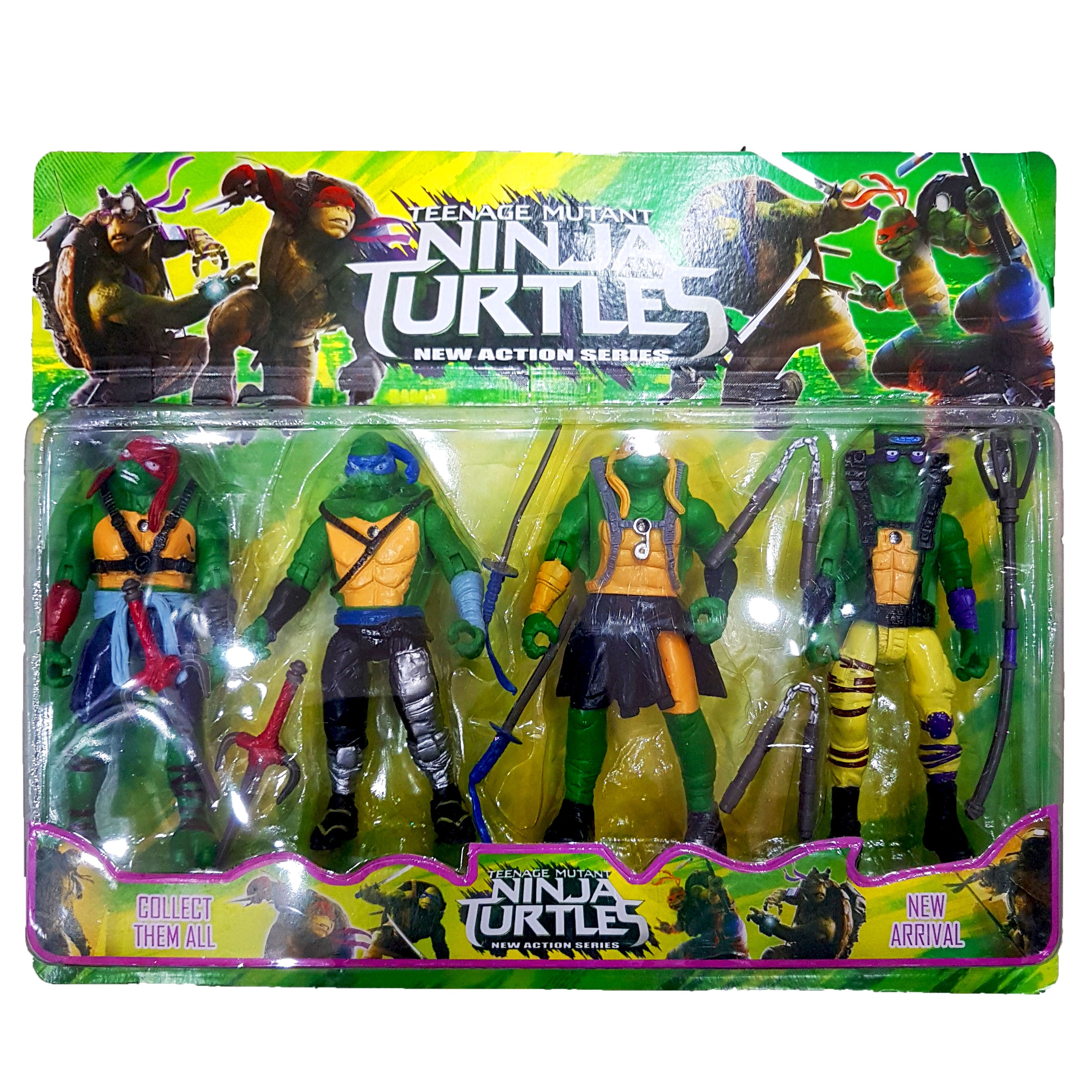 New Arrival 4-Piece Ninja Turtle Action Figure Set - High-Quality 6-Inch Toys for Boys, Perfect Kids' Gift, Collectible Series