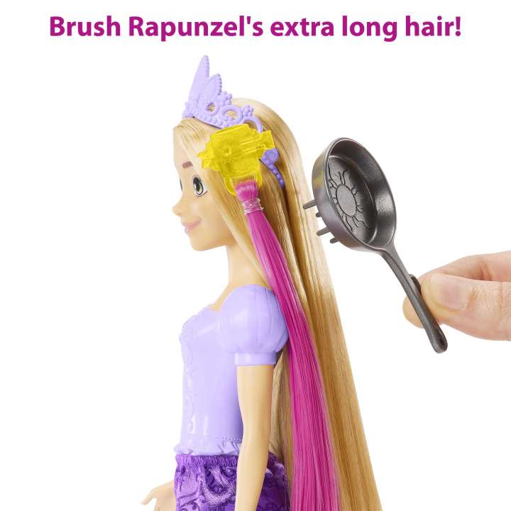 Disney Princess Fairy-Tale Hair Rapunzel Doll And 10+ Hairstyling Accessories, Plus Color Change