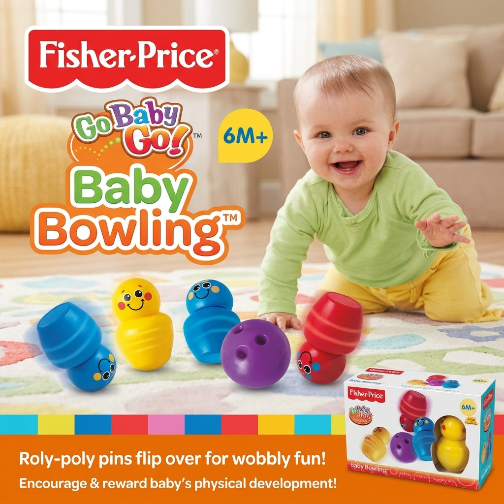 Fisher Price Go Baby Go Baby Bowling promotional image 6M+