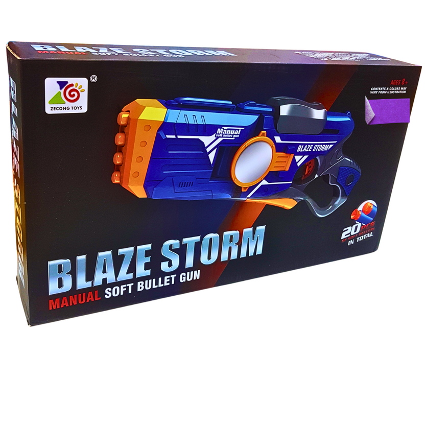Blaze Storm Manual Soft Bullet Gun – 20 Soft Bullets, High-Performance Toy Gun for Kids 8+ Main image