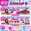 Girl's Knitted Scarf DIY loom craft kit square promotional image showing front and back packaging and illustrated knitting process