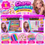 Charm Bracelets DIY kit banner with front and back packaging and examples of bracelet designs