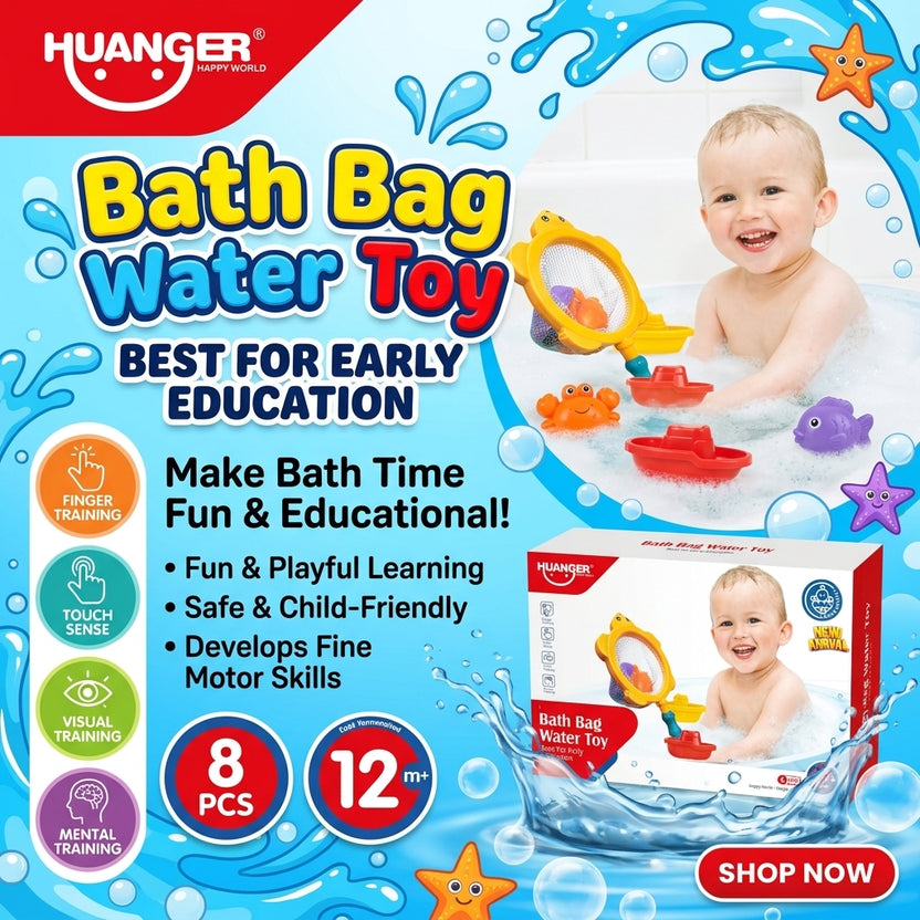 Huanger 8-piece Bath Bag Water Toy promotional banner Main image