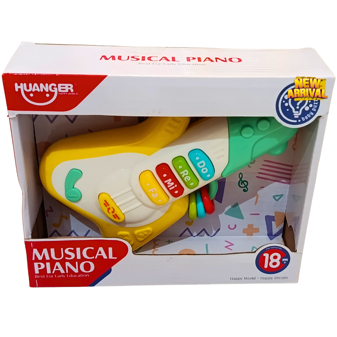 Huanger Musical Piano Baby Guitar Toy – Colourful Do Re Mi Fa Keys & String Beads | 18 Months+ Secondary image
