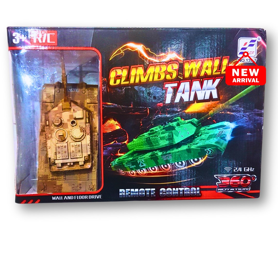 Remote Control Wall-Climbing Tank – 360° Rotation &amp; Dual Surface Mode 🚀🔥