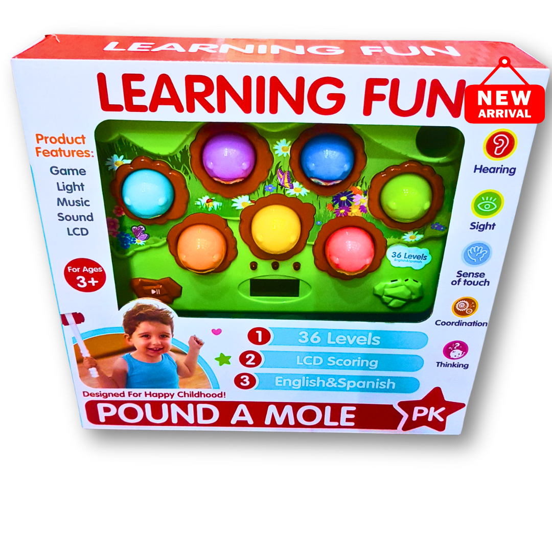 🎉 Pound A Mole Interactive Learning Game – 36 Levels, LCD Scoring, Lights &amp; Music – Fun Educational Toy for Kids (Ages 3+) 🎯