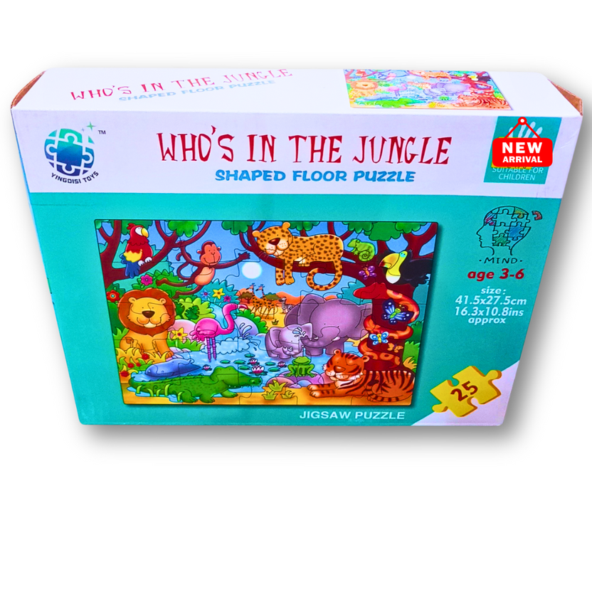 Who's in the Jungle? Shaped Floor Puzzle – 25-Piece Jigsaw for Kids (Ages 3-6) 🌿🧩 Main image