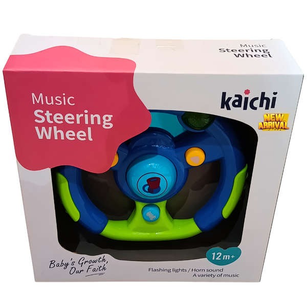 Kaichi Music Steering Wheel original front packaging blue and green