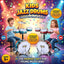 Kids jazz drums promotional image showing blue and red illustrated sets