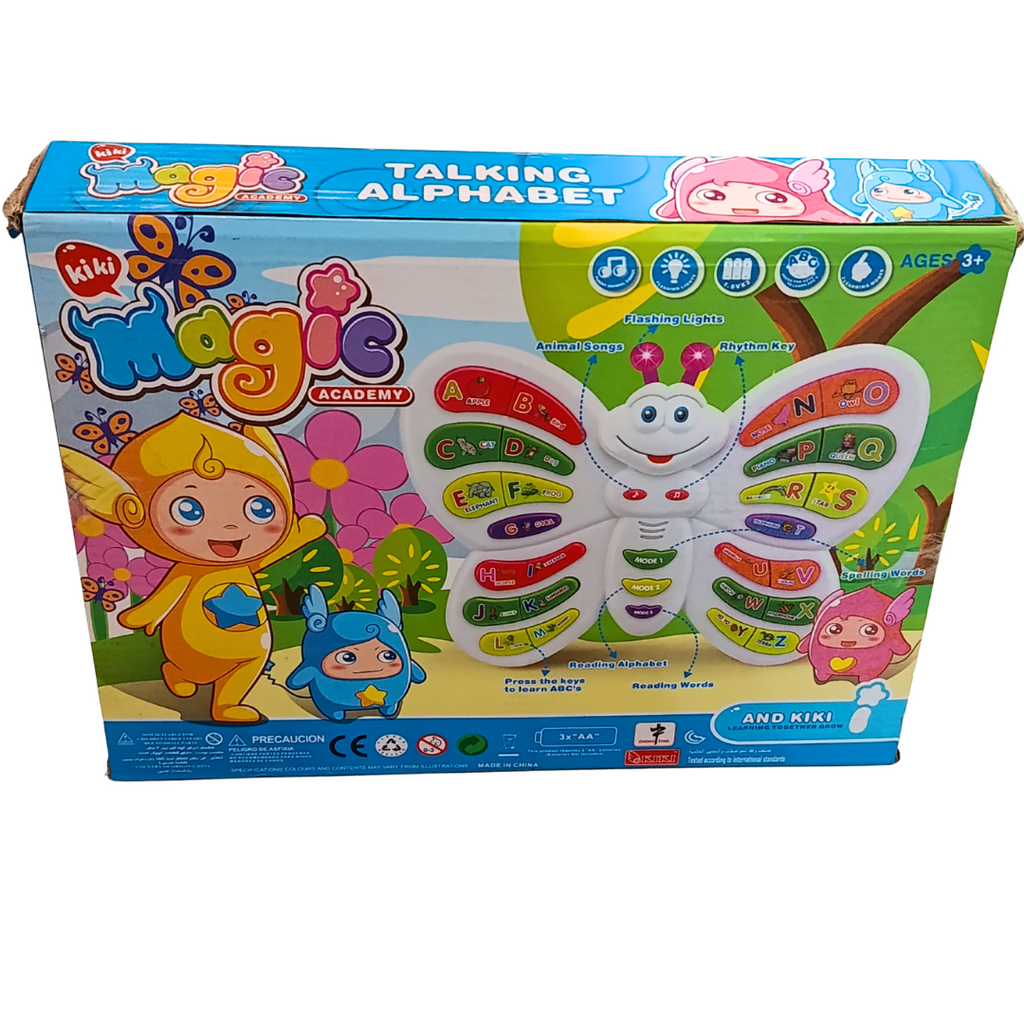Kiki Magic Academy Talking Alphabet product features and modes on box
