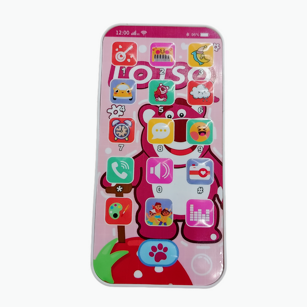 Pink Lotso bear themed toy smartphone front view