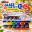 My Craft Glass Colour Set six 25ml paint jars with nylon brush