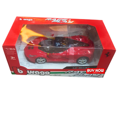 🏁 Ferrari LaFerrari Diecast Toy Car – 1:24 Scale Red Hypercar by Bburago | Race & Play Series Model for Kids Age 3+