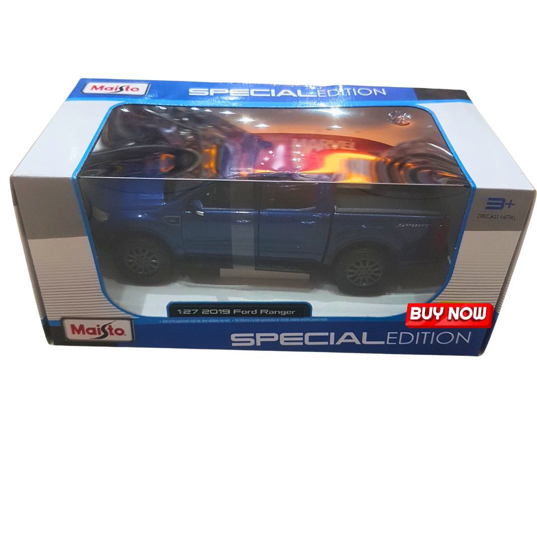 🛻 2019 Ford Ranger Diecast Model – 1:27 Scale Pickup Truck by Maisto | Blue Special Edition for Kids & Collectors