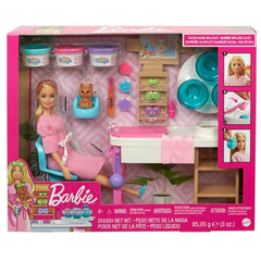 Barbie Face Mask Spa Day Playset, Blonde Barbie Doll, Puppy, Molding Toy & Dough