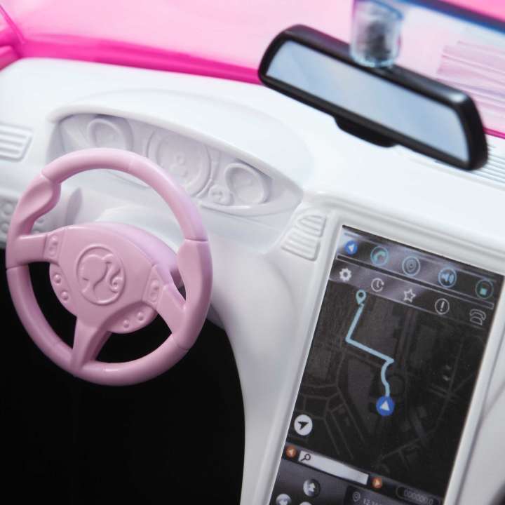 Barbie Pink Convertible 2-Seater Vehicle With Rolling Wheels, For 3 To 7 Year Olds