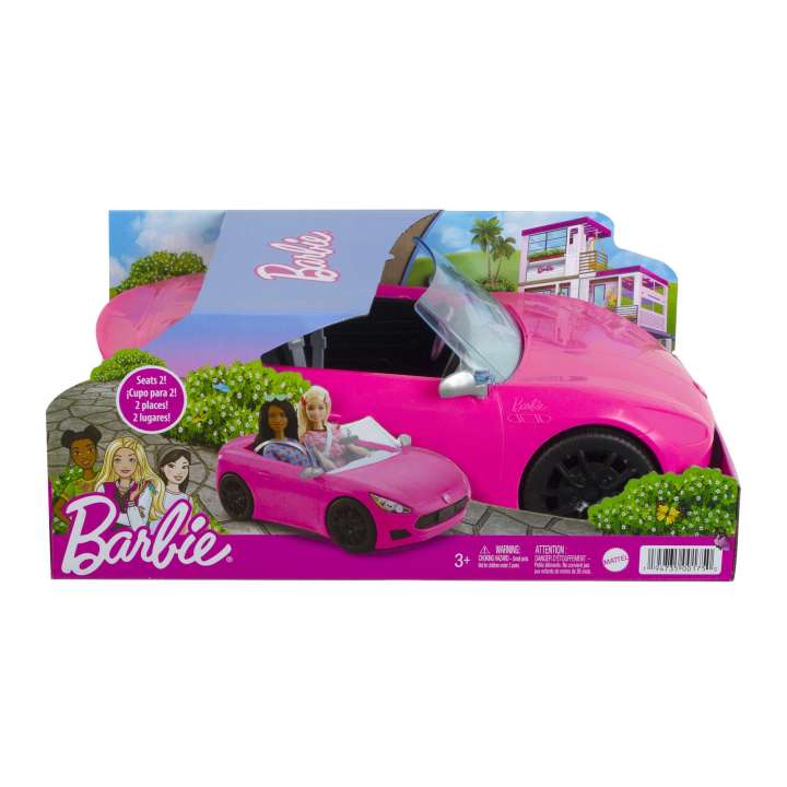 Barbie Pink Convertible 2-Seater Vehicle With Rolling Wheels, For 3 To 7 Year Olds Main image