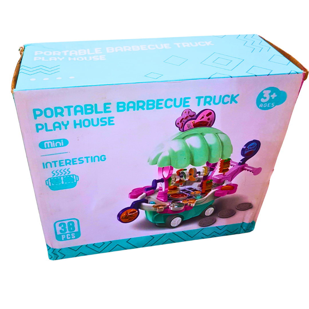 Portable Mini Barbecue Truck Play House – 38-Piece Pretend Play Food Set for Kids 3+ Secondary image