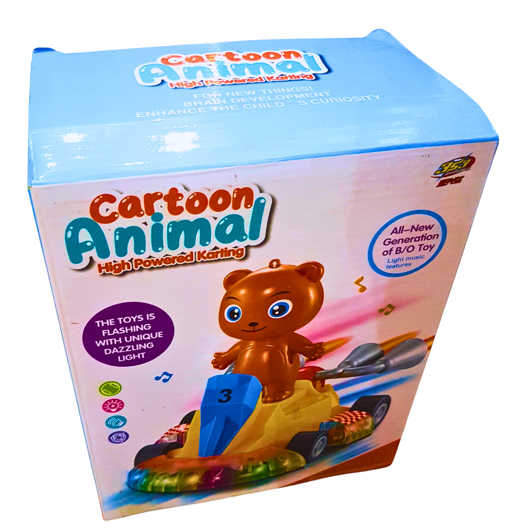 Cartoon Animal High Powered Karting with Flashing Lights & Music – Interactive Electric Racing Toy for Kids 3+ Secondary image