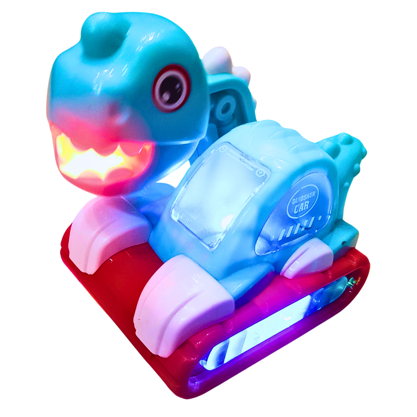 Dinosaur Engineering Excavator Toy – Interactive Bump & Go Dino Car with Lights and Music Main image