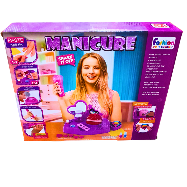 DIY Manicure Set for Kids - Complete Nail Art Kit with Polish, Drying Lamp & Vibrating Powder Shaker, Ages 6+