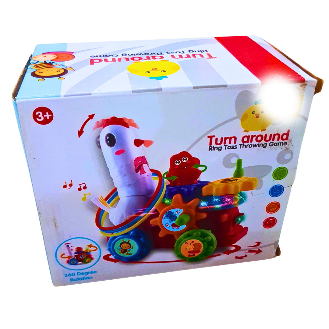 Chicken Ring Toss & Gear Play Toy – Interactive 360° Rotating Game with Music and Lights | Fun Activity Toy for Toddlers | Ages 3+ Secondary image