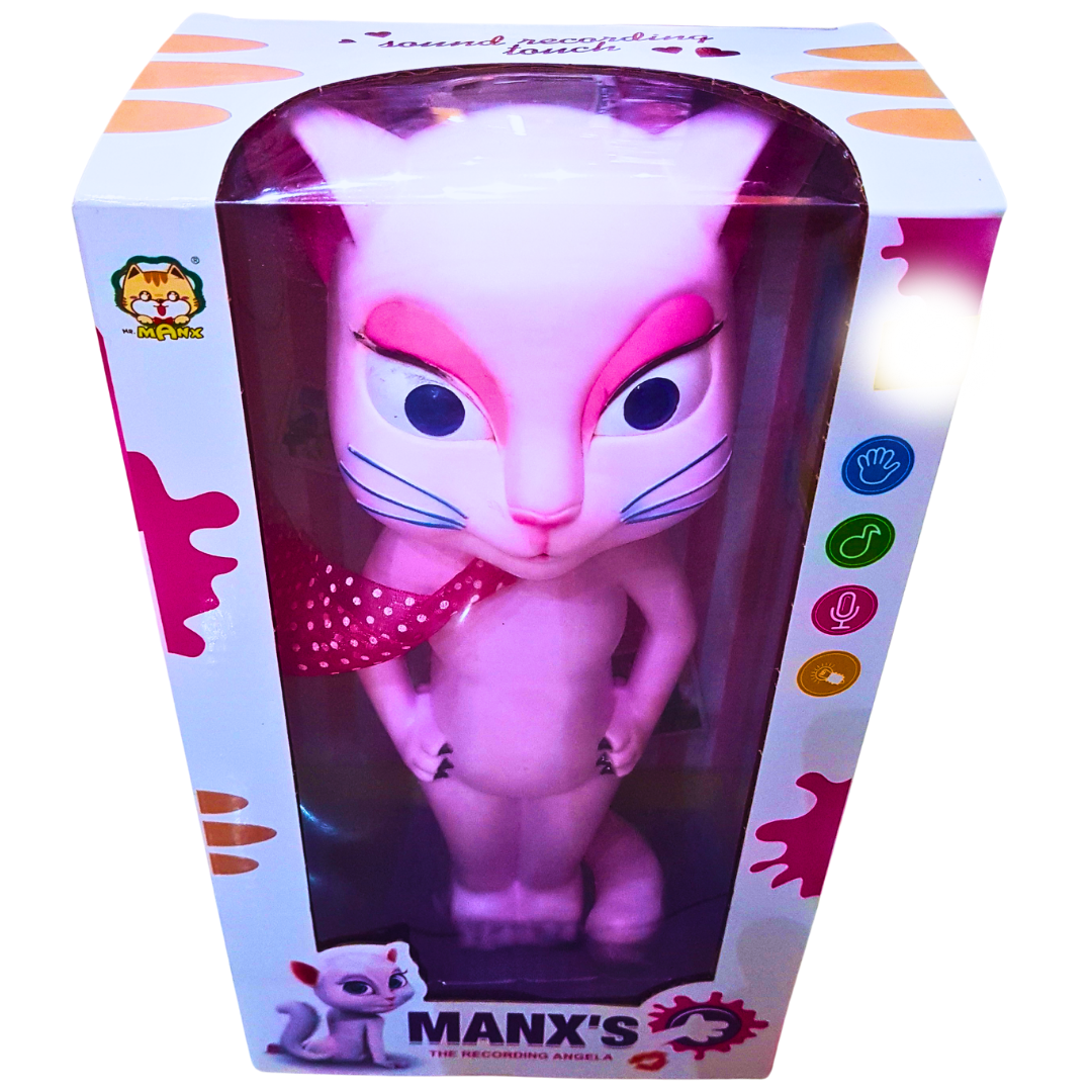 Interactive Talking Cat Toy – Manx Recording Cat with Sound, Touch, and Light Features Secondary image