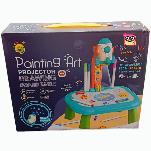Kids Painting Art Projector Drawing Board Table – Rocket Projection Drawing & Coloring Set