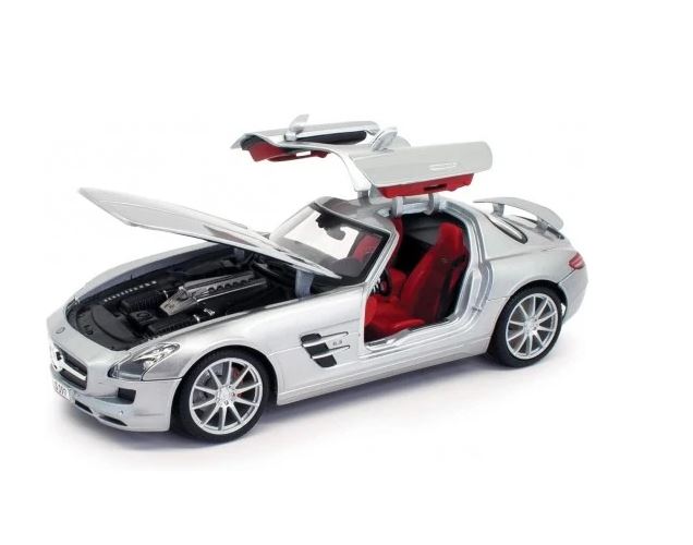 Maisto Mercedes Benz SLS AMG Silver Metallic Special Edition 1/18 Diecast Model Car