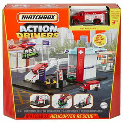 Matchbox Action Drivers Helicopter Rescue Playset with 1 Ambulance Helicopter
