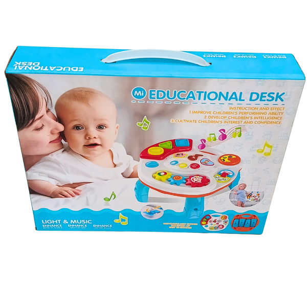 Shun Long 2 in 1 educational desk blue box with assembled toy picture