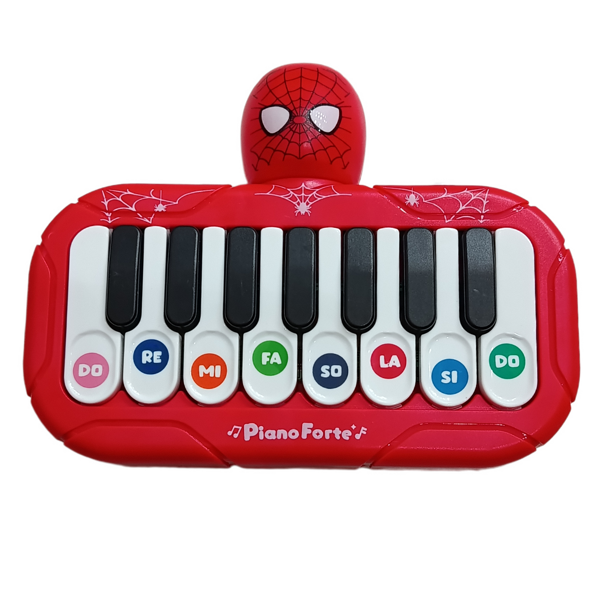 Red spider-themed mini piano toy