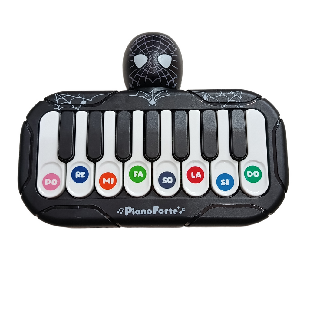 Black spider-themed mini piano toy