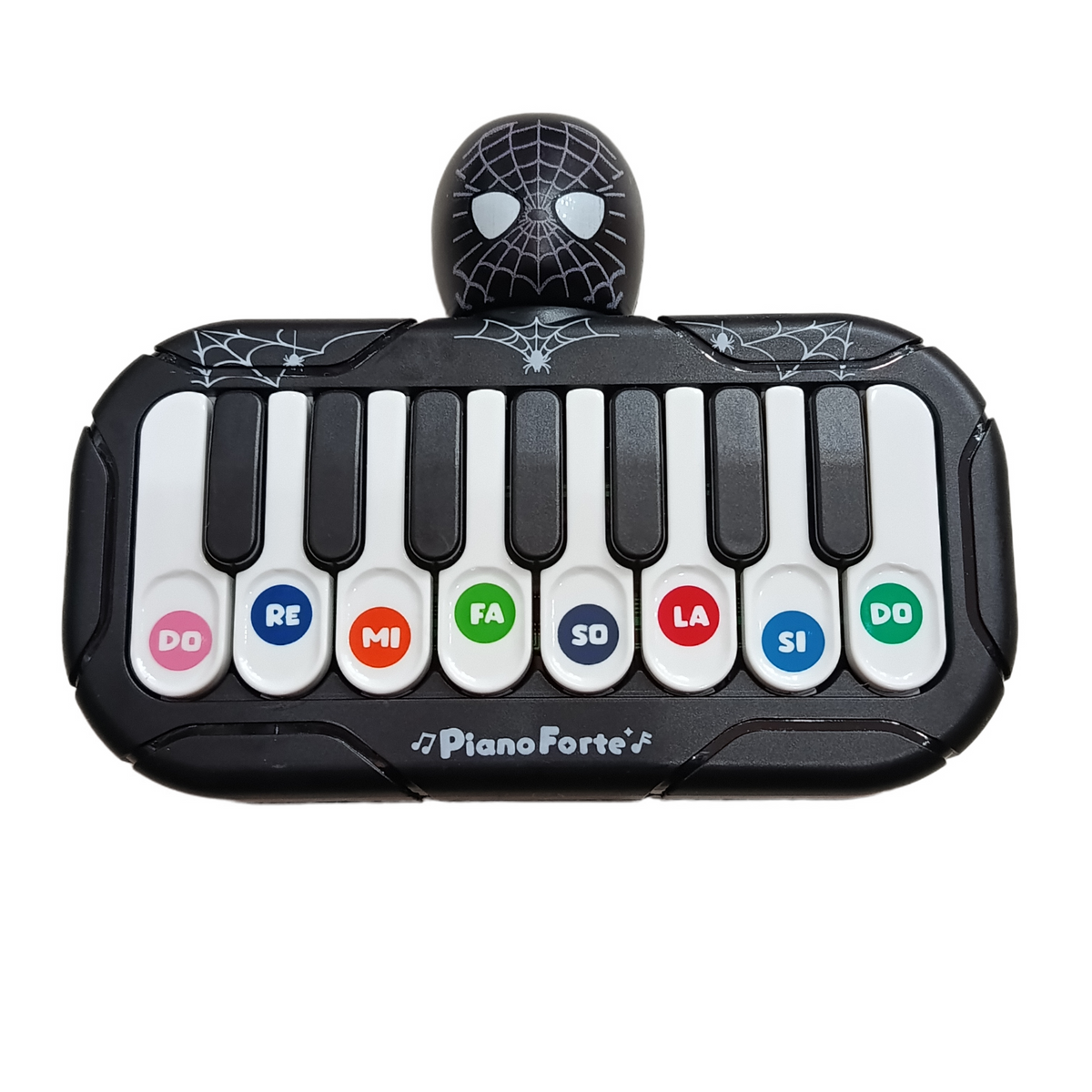 Black spider-themed mini piano toy