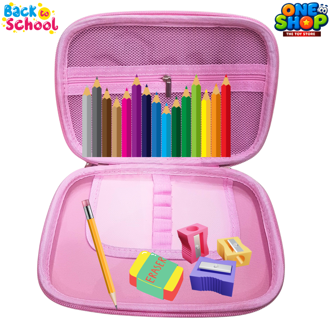 3D Unicorn Pencil Pouch for Girls – Pink Hard Shell Stationery Organizer | Magical Back to School Case 2025