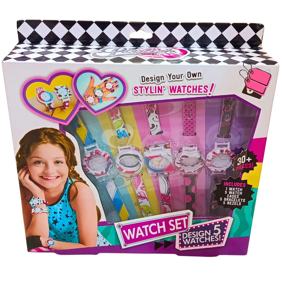 Design Your Own Stylin' Watches DIY Watch Making Set – 30+ Pieces, 5 Interchangeable Styles, Straps, Cases & Charms Secondary image