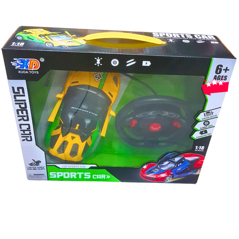 1:18 Super Car RC Sports Car – Steering Wheel Remote Control Toy | High-Speed Racing Car for Kids Main image
