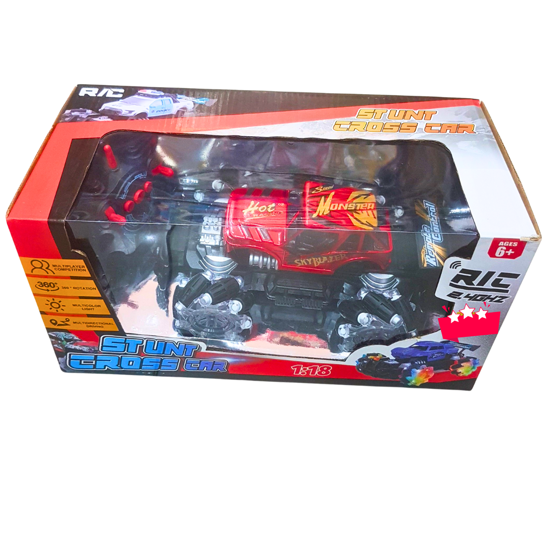 1:18 Stunt Cross RC Monster Truck – 360° Rotating Remote Control Car | Off-Road Stunt Vehicle with LED Lights Secondary image