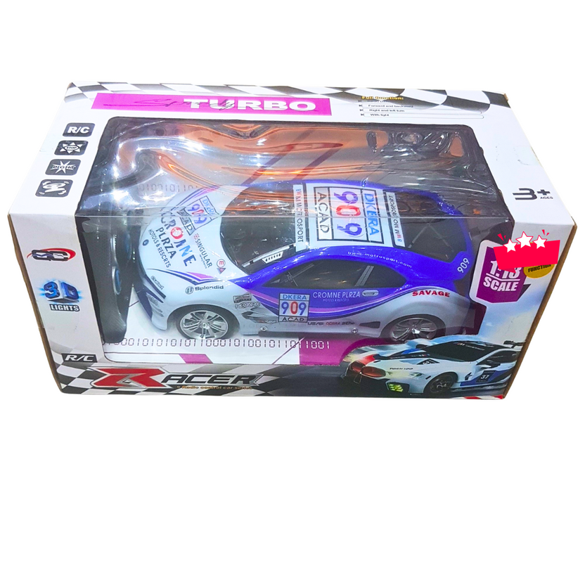 1:18 Turbo RC Racer – High-Speed Remote Control Car with 3D Lights | Sporty Racing Car for Kids Main image