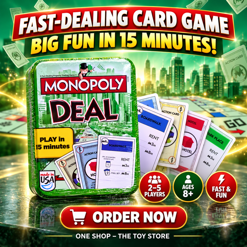 Monopoly Deal Card Game – Premium Tin Box Edition | Fast Family Game for Ages 8+, 2–5 Players, 15-Minute Playtime Main image