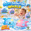 Light Spouting Whale blue and pink bath toy promotional banner