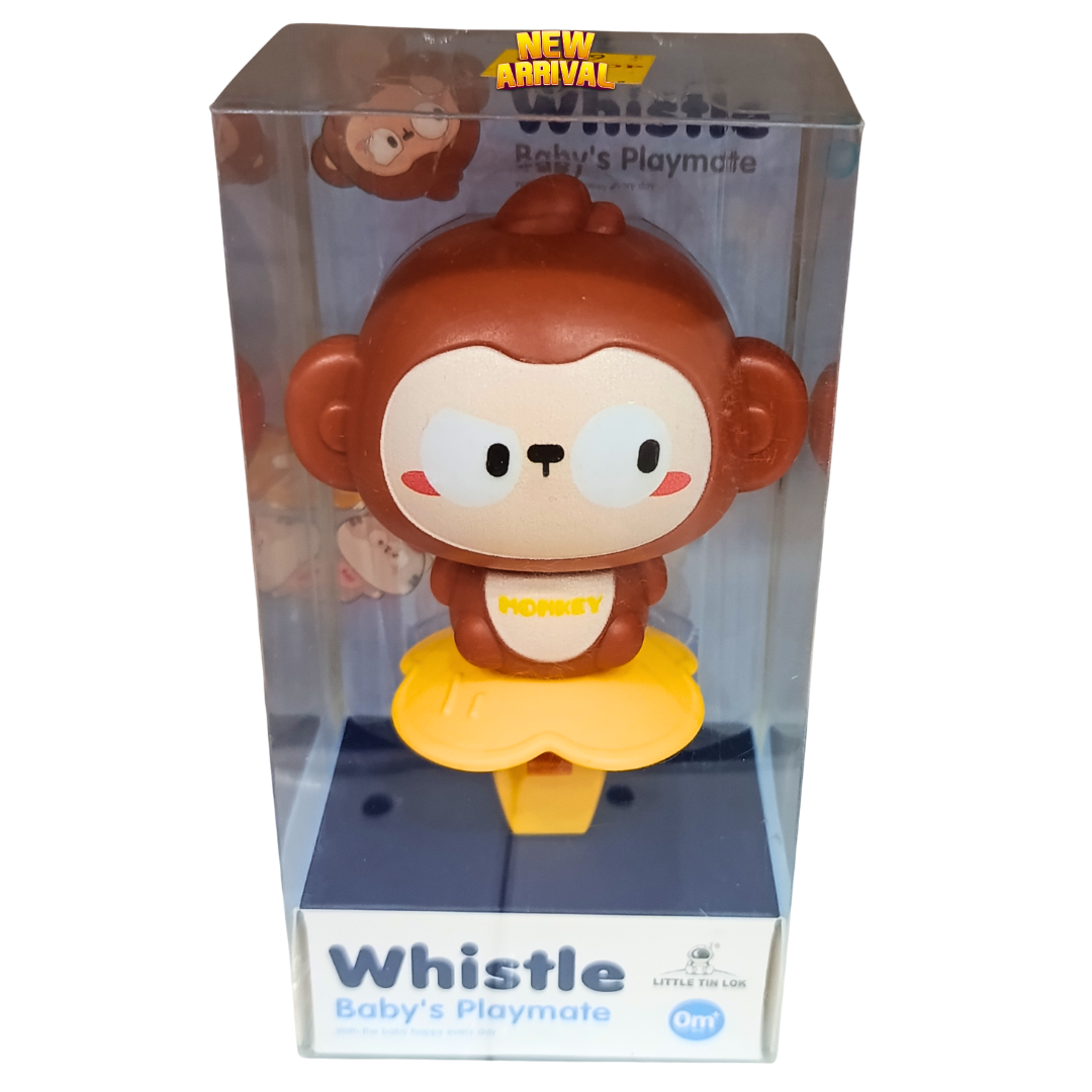 Whistle Baby's Playmate – Cute Animal Character Whistle Toy | Monkey, Cat & Giraffe Designs Secondary image