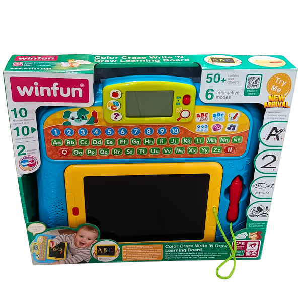Winfun Color Craze learning board actual box front and drawing pad