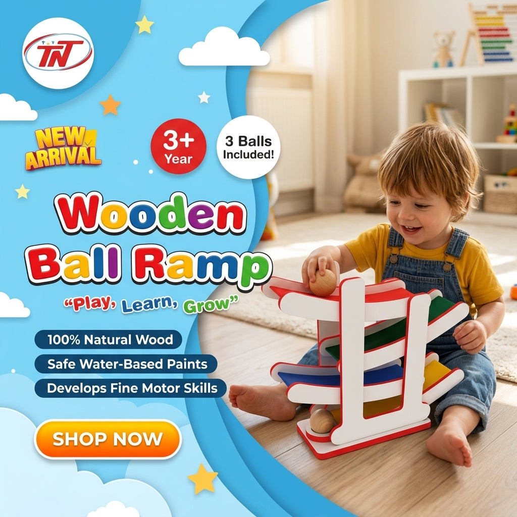 Promotional illustration of TN Wooden Ball Ramp