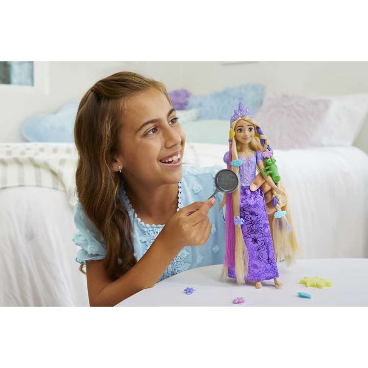 Disney Princess Fairy-Tale Hair Rapunzel Doll And 10+ Hairstyling Accessories, Plus Color Change